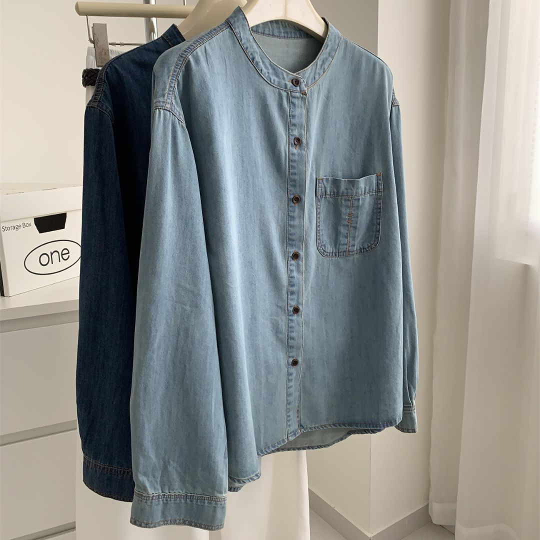 Japanese-Style Vintage Denim Shirt