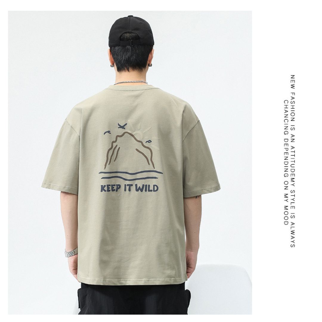 街頭潮男大圖案T卹