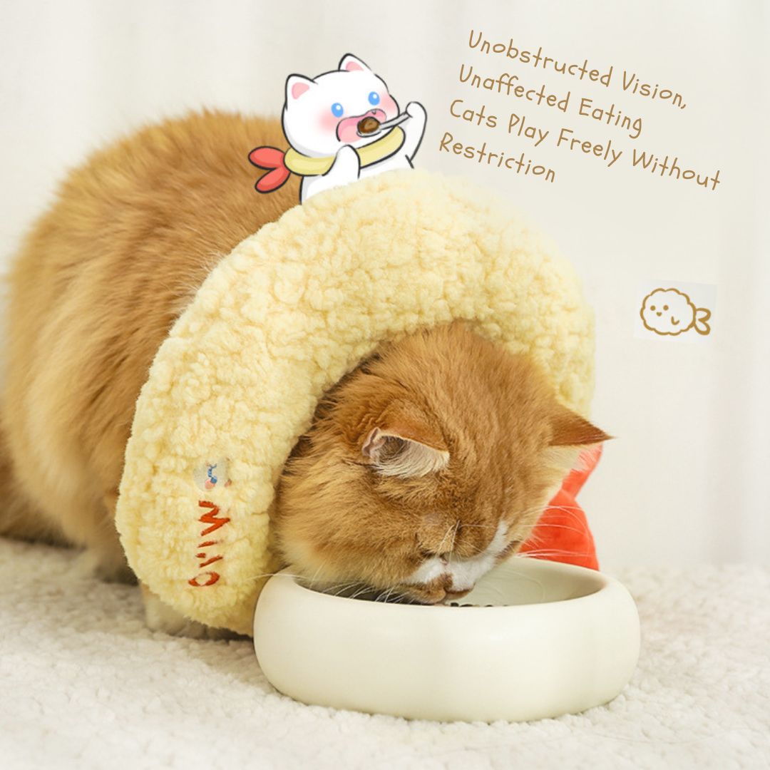 ペット猫用首輪 舐め防止ヘッドウェア