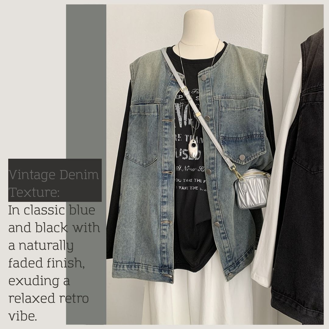 Women's Vintage Denim Vest