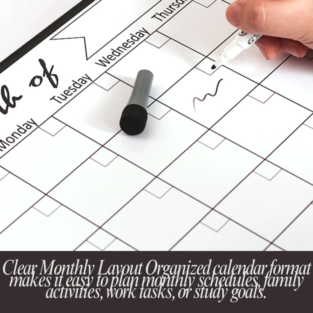 磁性可擦寫月曆板套裝