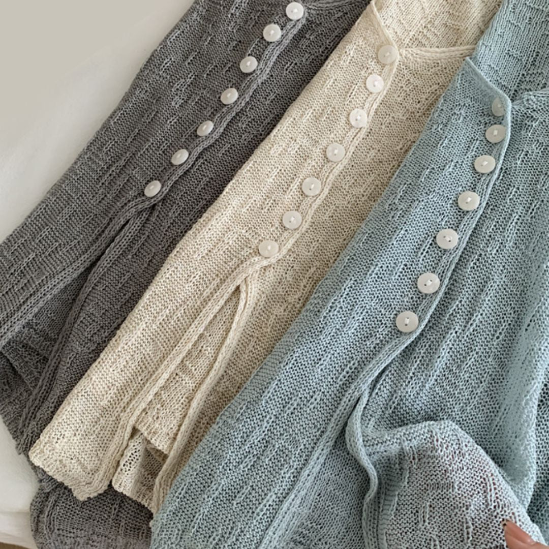 V-Neck Knit Jacket