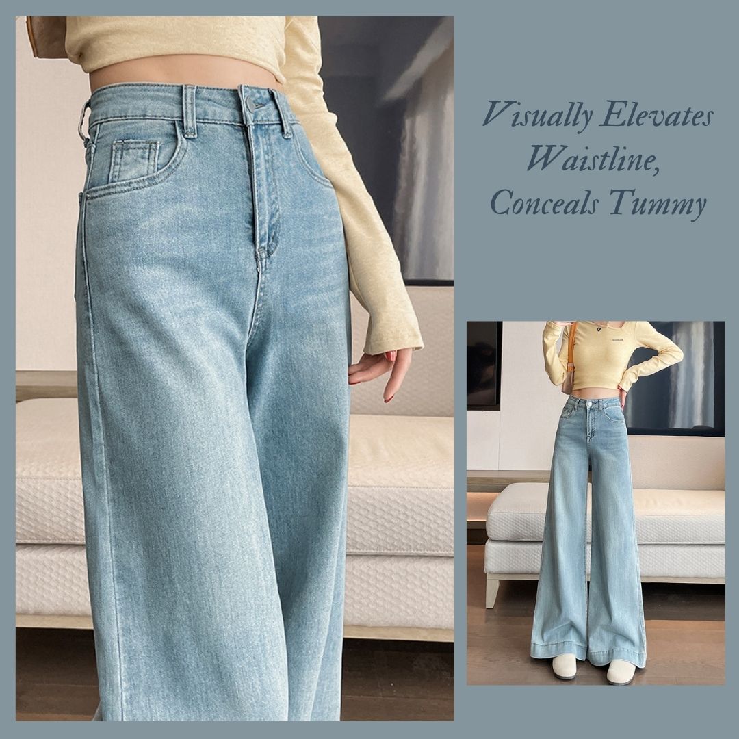 高腰寬鬆喇叭褲