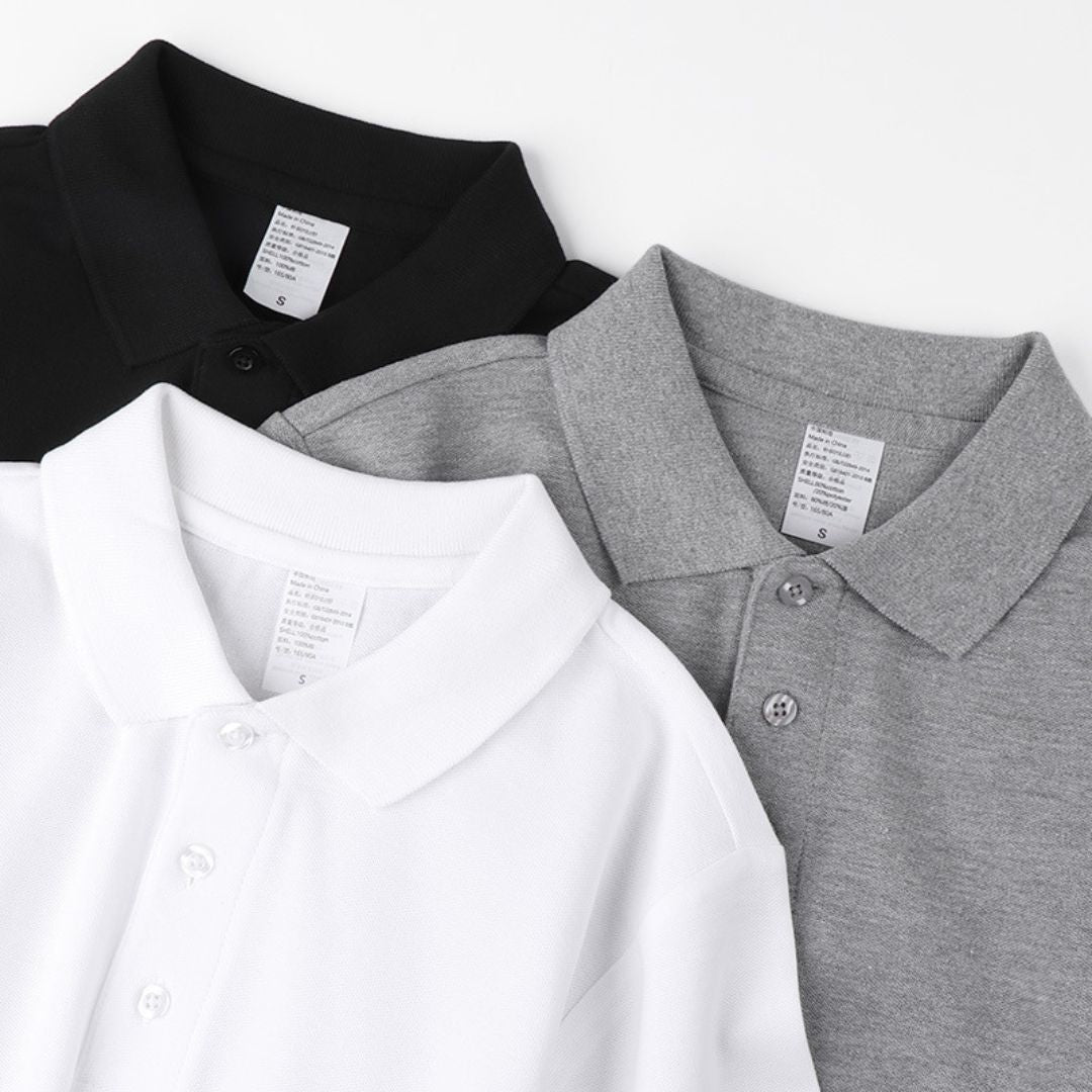 230g純綿素色POLO短袖T恤
