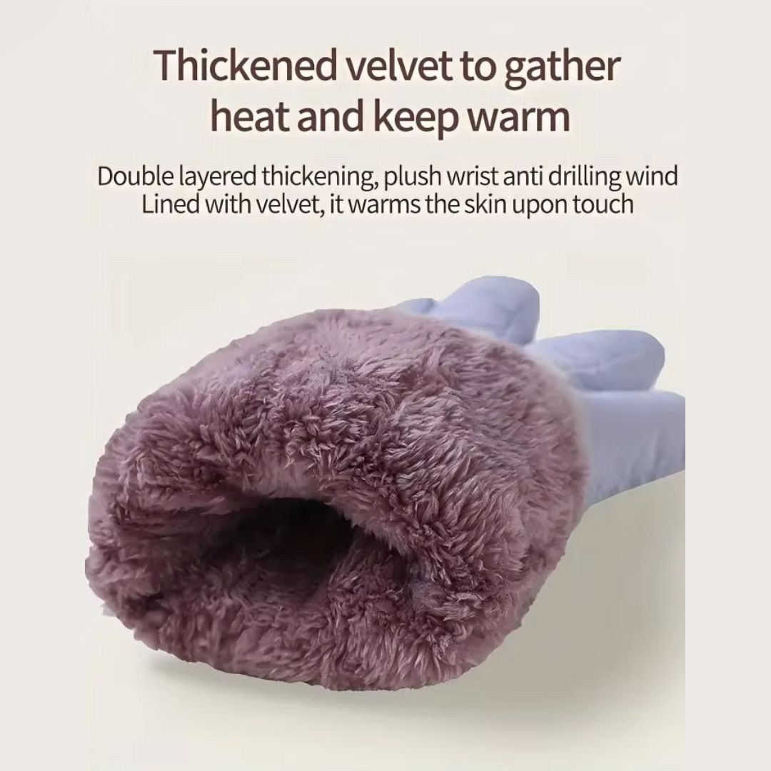 蝴蝶結冬季保暖手套