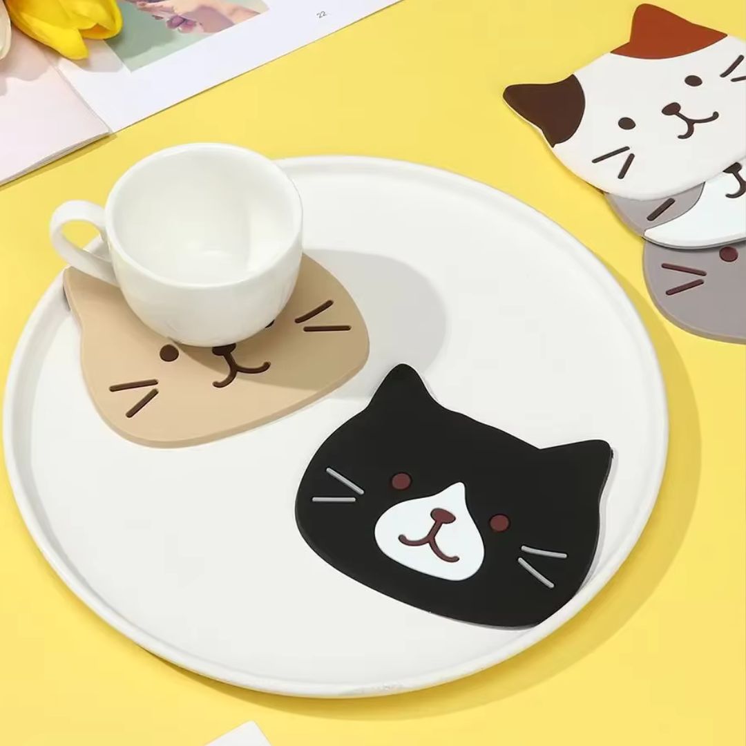 貓咪矽膠杯墊套裝(5 件)