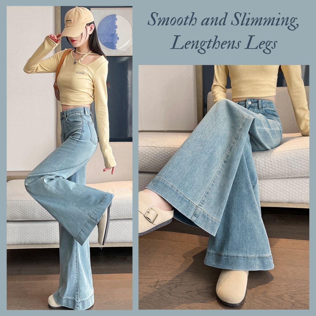 高腰寬鬆喇叭褲