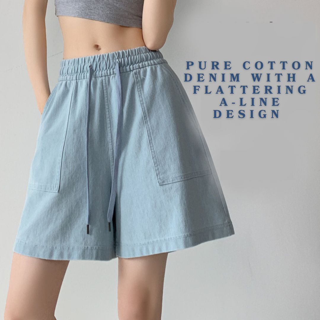 女士純棉牛仔短褲