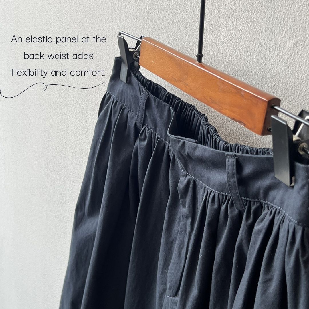 Women's High-Waisted A-Line Umbrella Midi Skirt