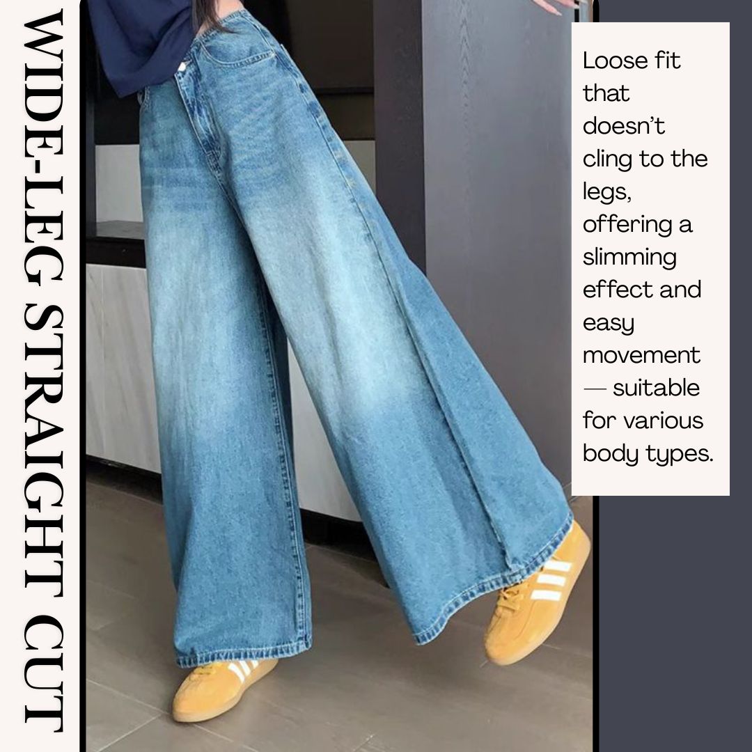 Vintage High-Waisted Wide Leg Denim Jeans