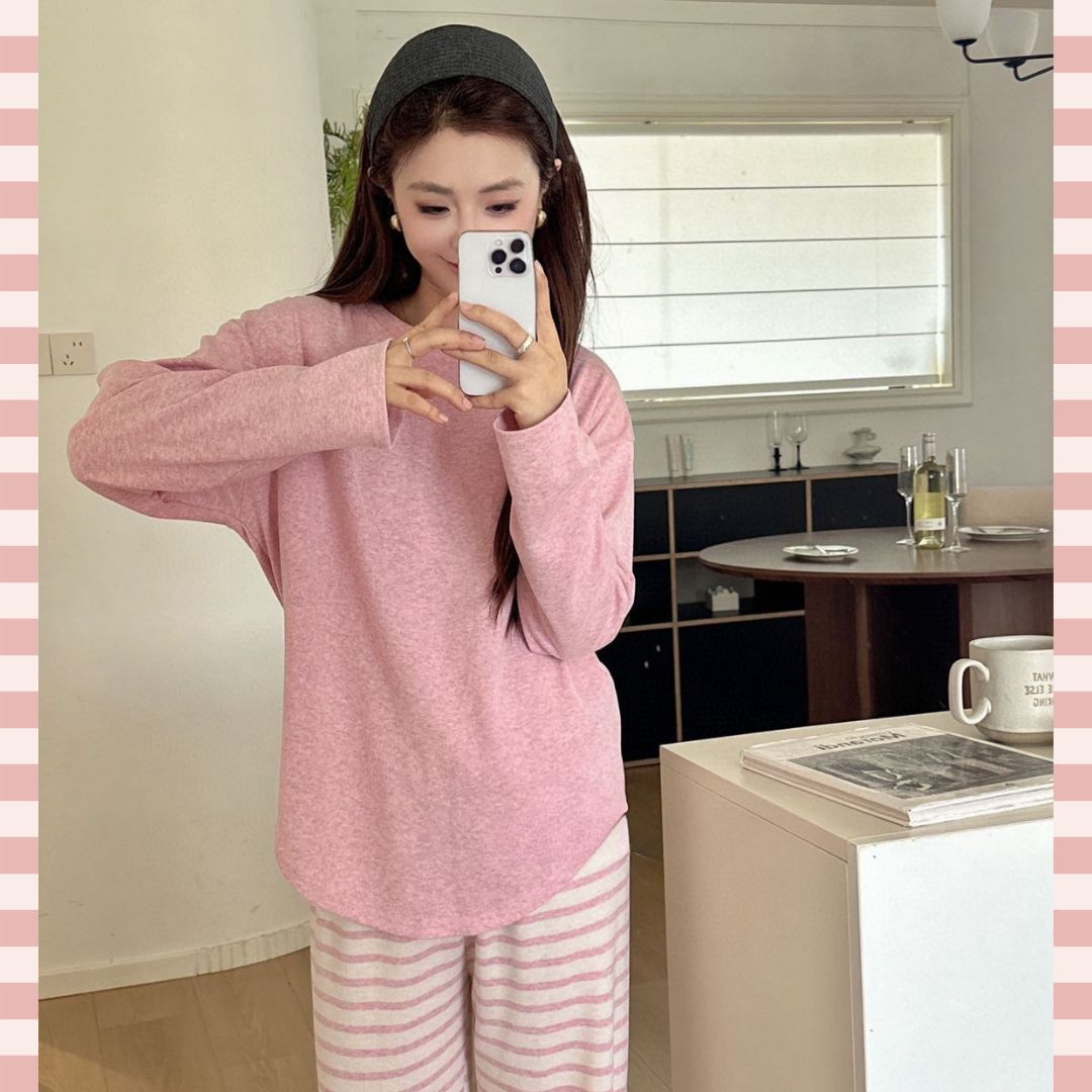 條紋舒適套裝居家服