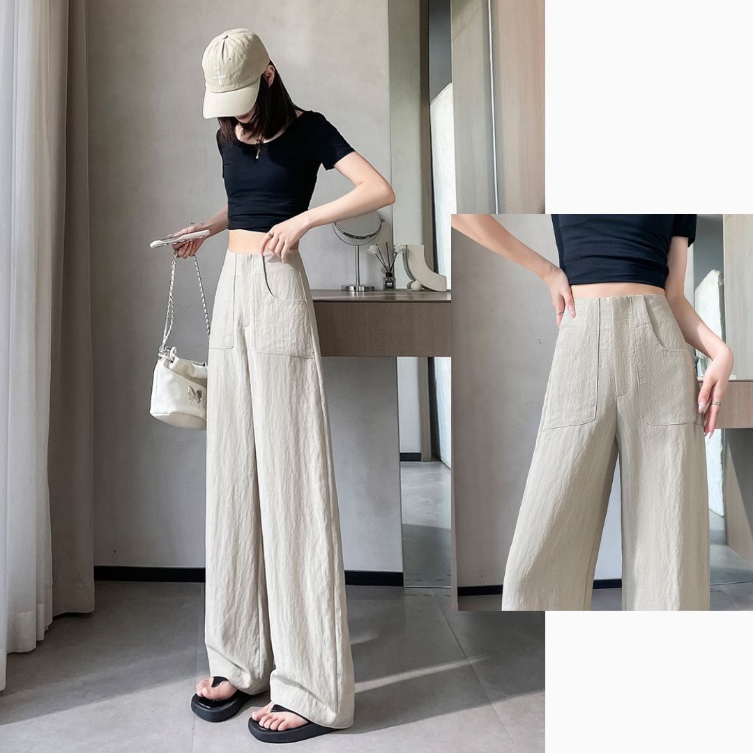 夏季輕薄棉麻冰絲褲