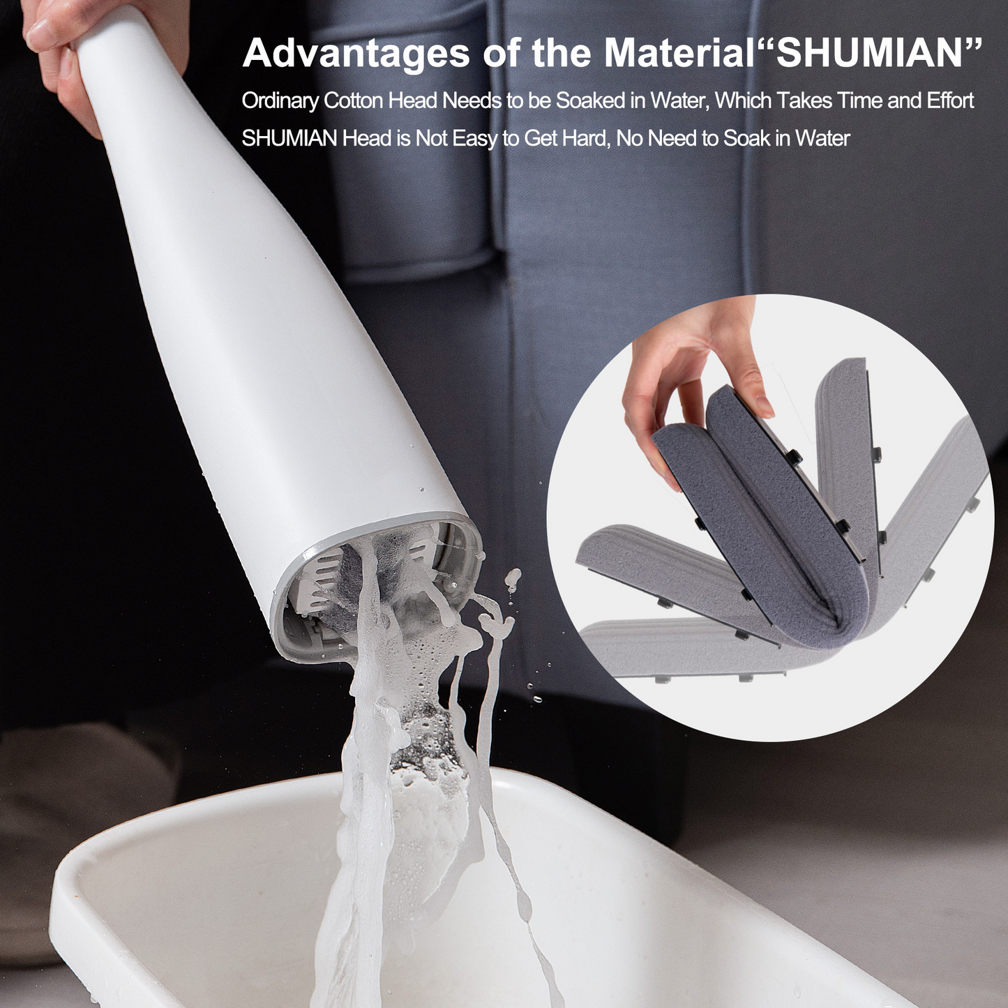 Hands-free Absorbent Cleaning Mop