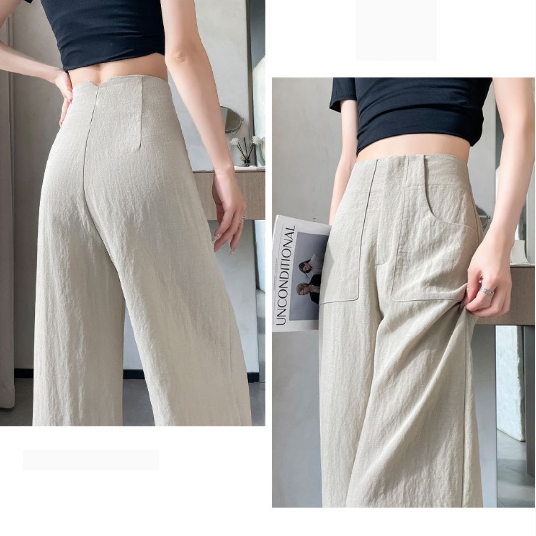 夏季輕薄棉麻冰絲褲