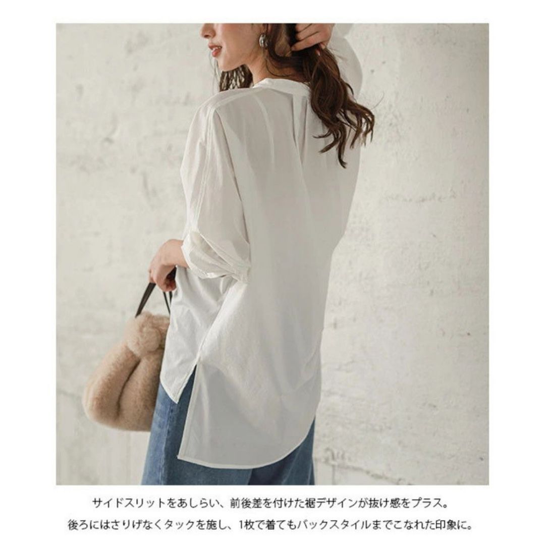 蝙蝠袖寬鬆立領開叉襯衣