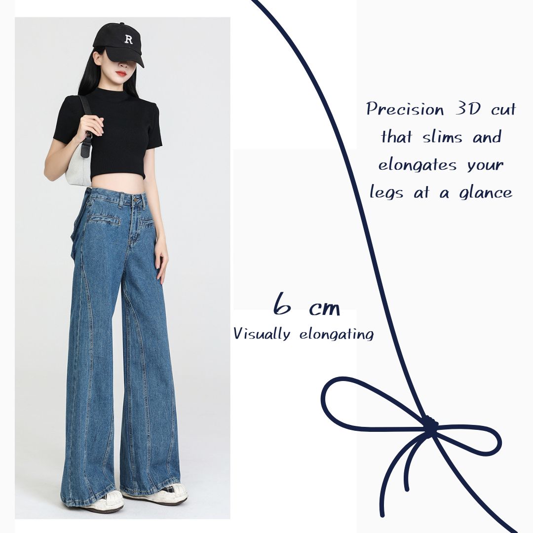 New Arrival Back-Waist Bow Loose Straight Wide-Leg Pants