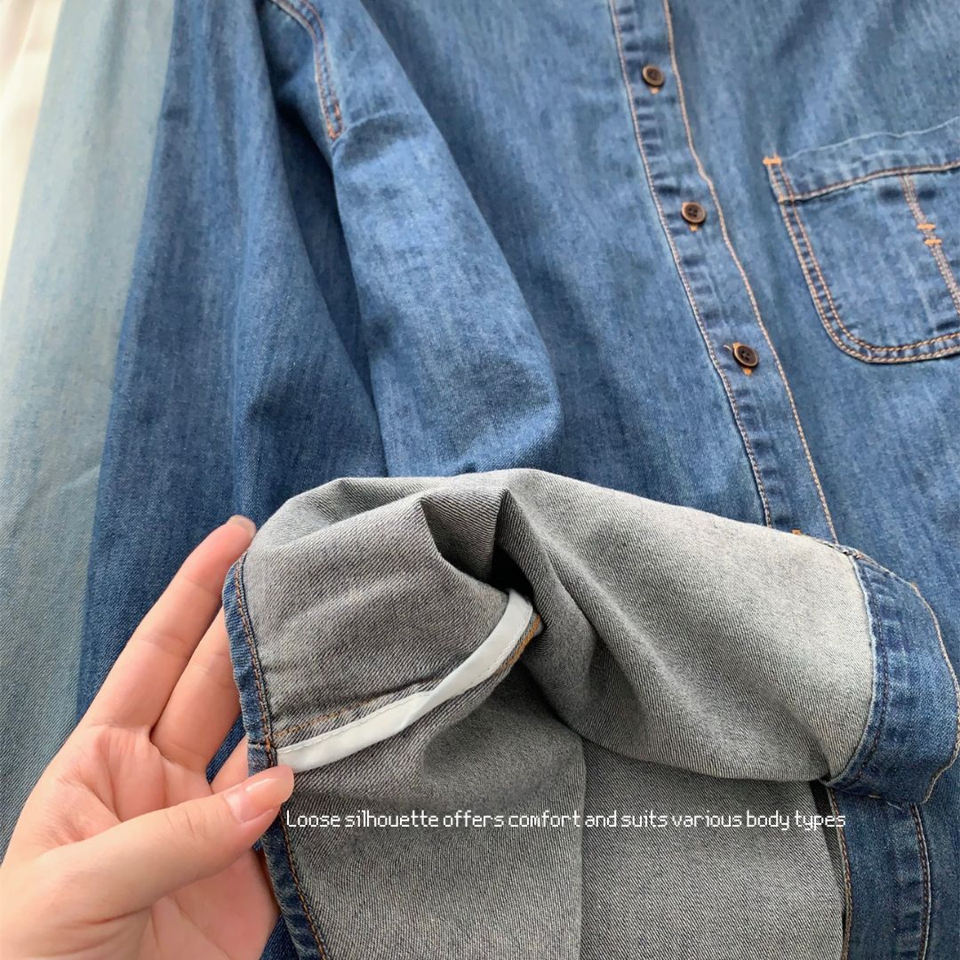 Japanese-Style Vintage Denim Shirt