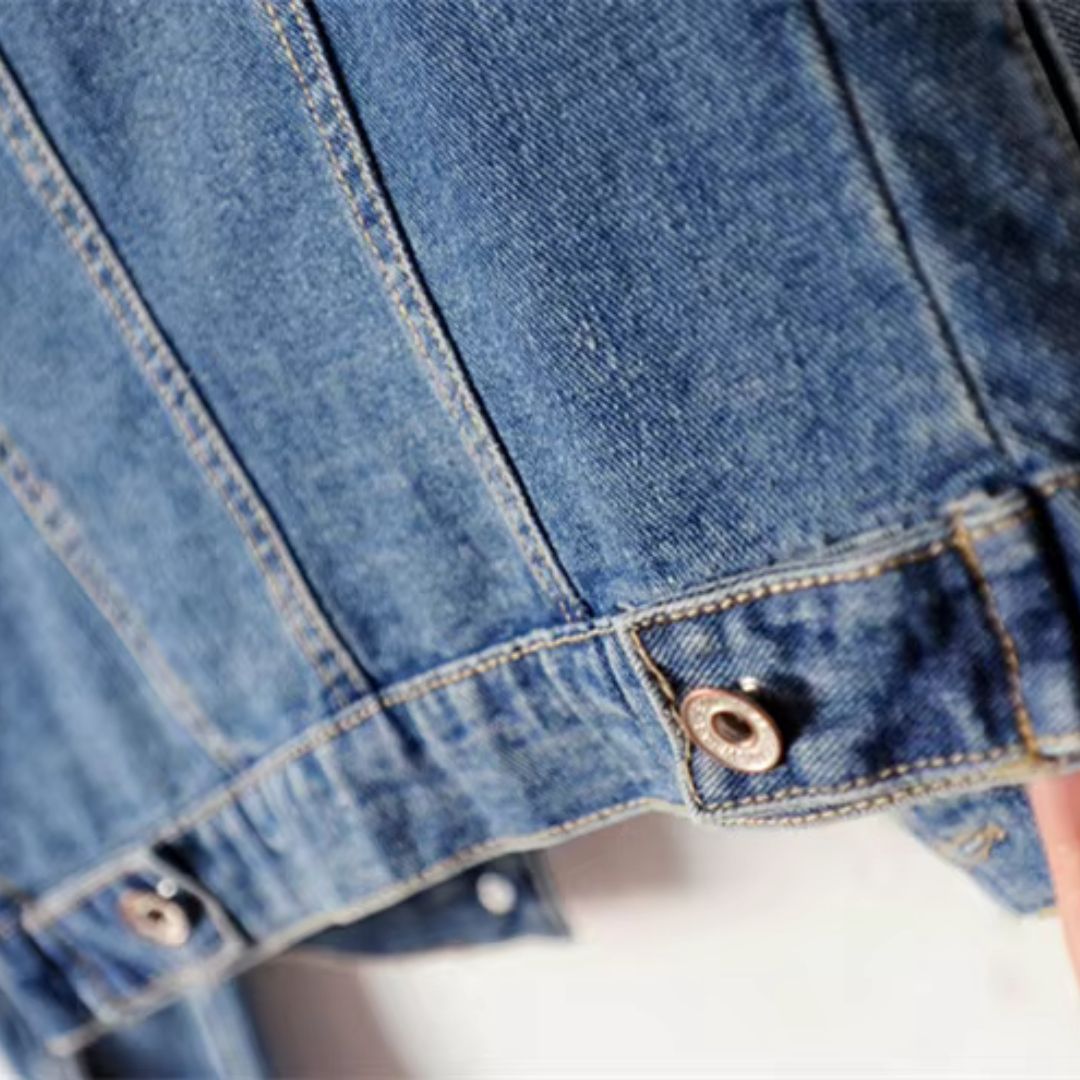 Round Neck Leisure Denim Jacket