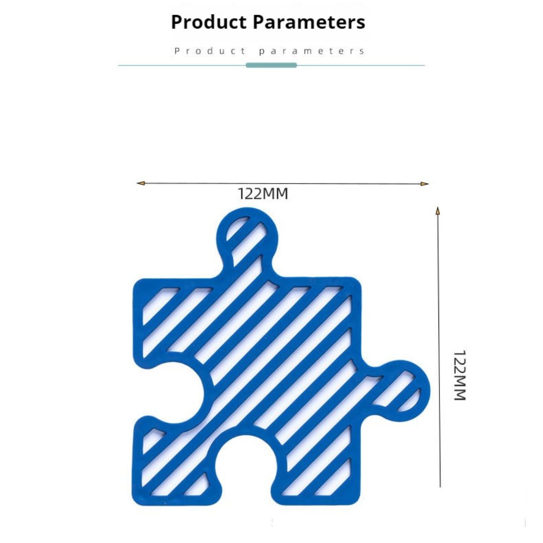 創意拼圖矽膠杯墊4個裝