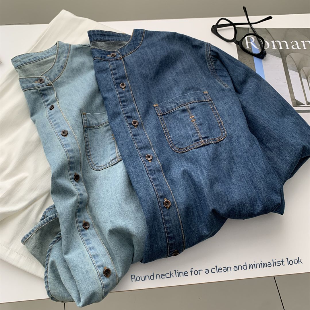 Japanese-Style Vintage Denim Shirt