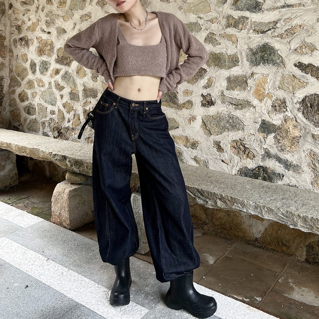 街頭休閒哈倫牛仔褲