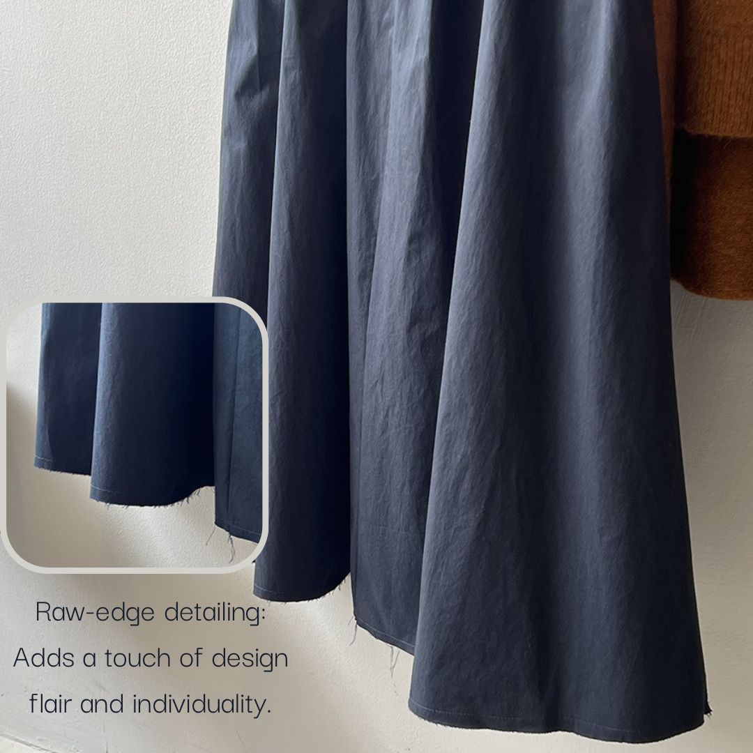 Women's High-Waisted A-Line Umbrella Midi Skirt