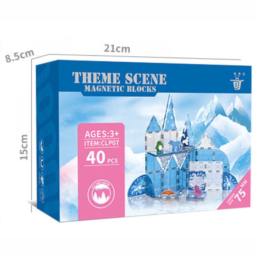 Ice & Snow Themed Magnetic Blocks – Ocean Creatures Set
