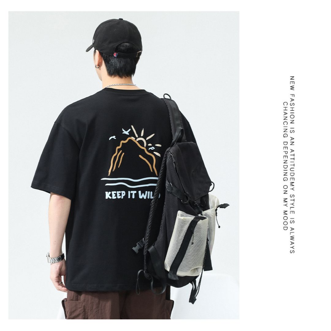 街頭潮男大圖案T卹