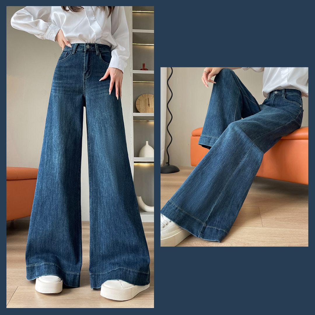 高腰寬鬆喇叭褲