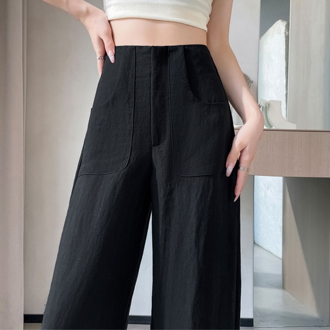 夏季輕薄棉麻冰絲褲