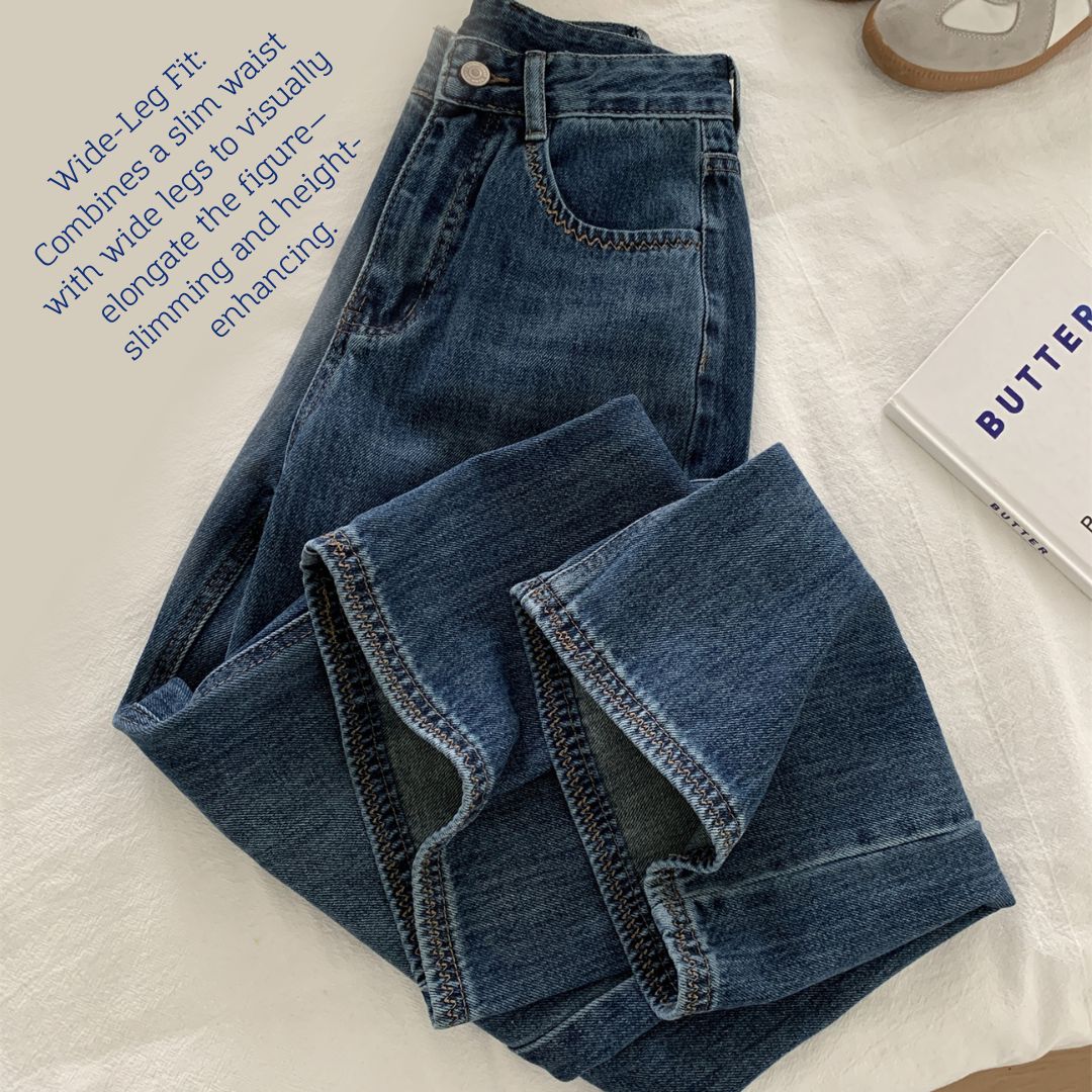 Straight-Leg Denim Jeans with Embroidered Pocket Detail