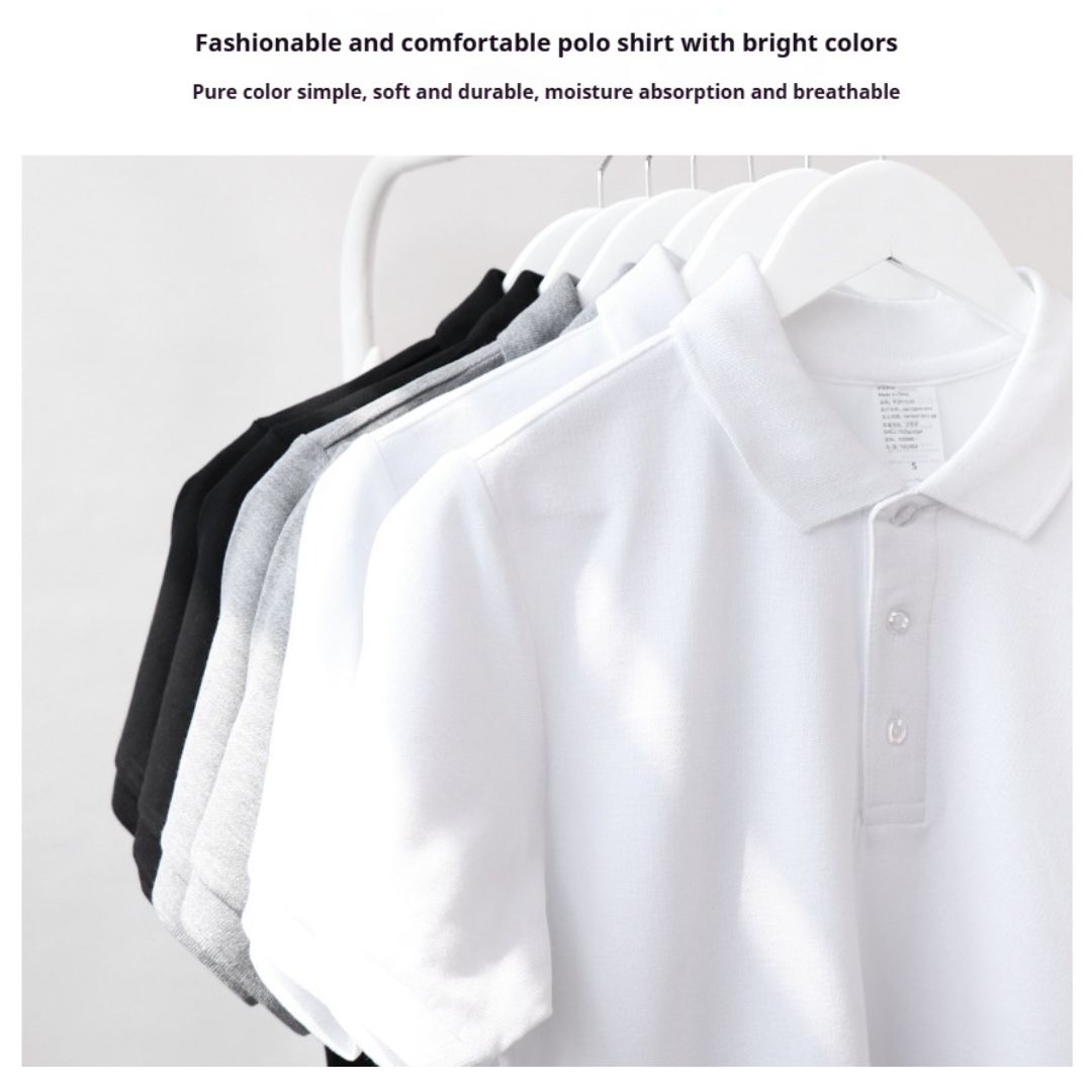 230g純綿素色POLO短袖T恤