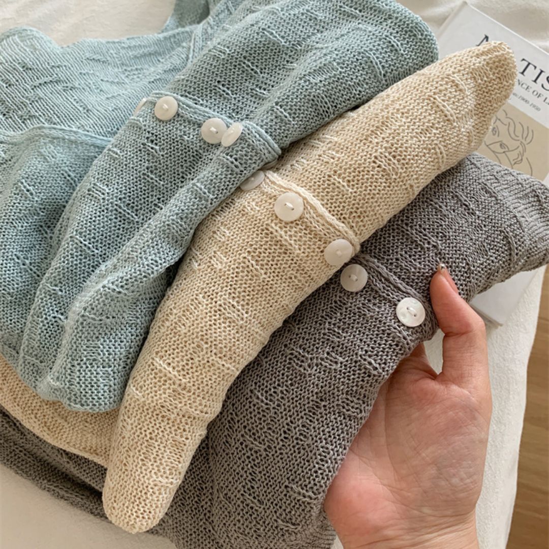 V-Neck Knit Jacket