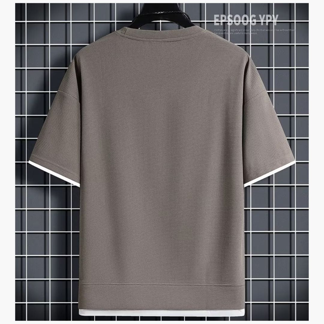 Faux Two-Piece Crew Neck T-Shirt (Min. 2 pcs)