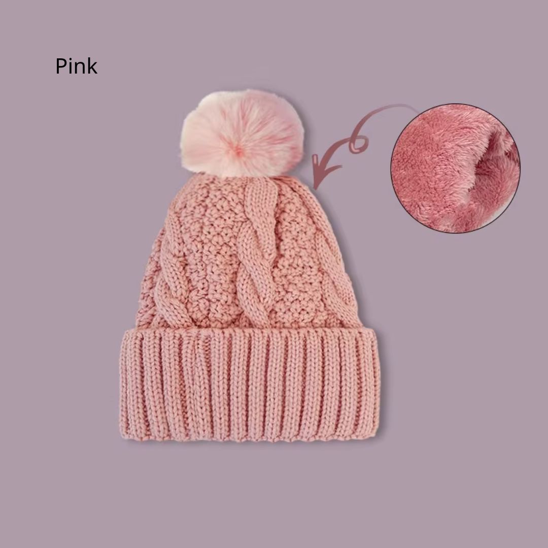New Winter Pompom Thick Plush Cap