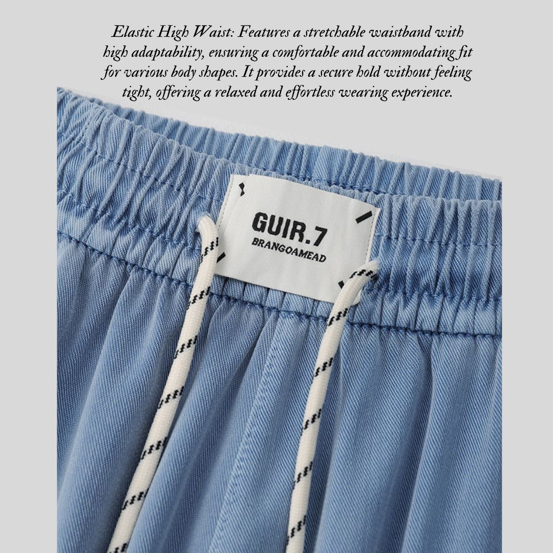 天絲時尚休閒直筒褲