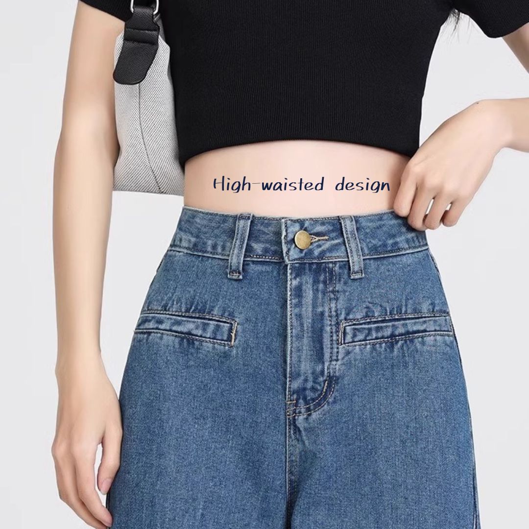 New Arrival Back-Waist Bow Loose Straight Wide-Leg Pants