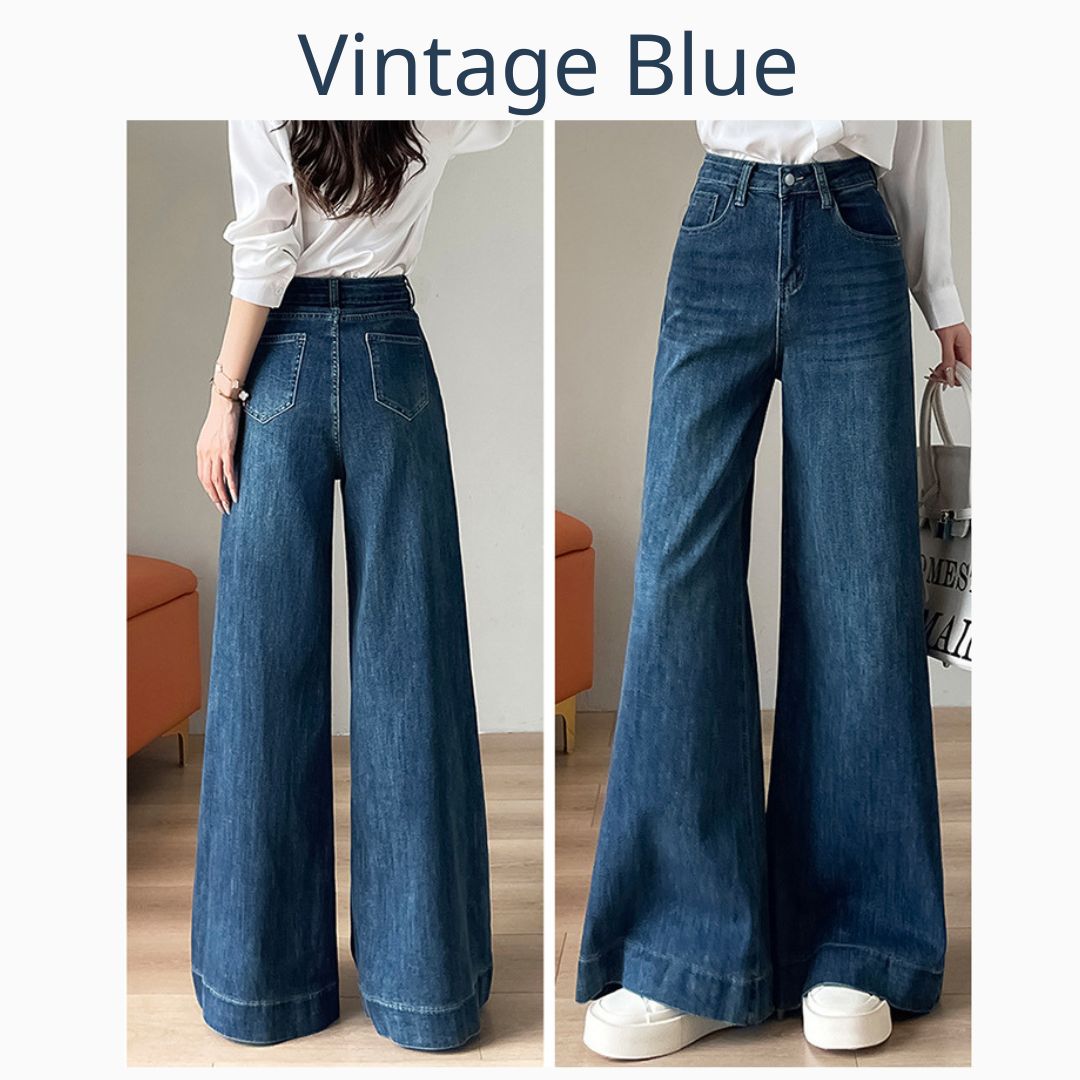 高腰寬鬆喇叭褲