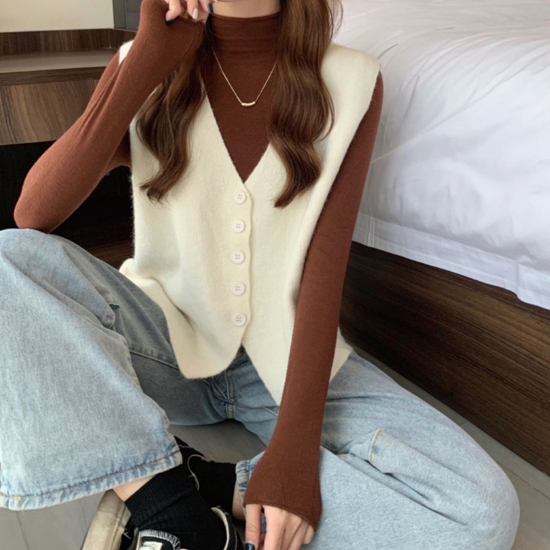 Fall V-neck Knit Vest