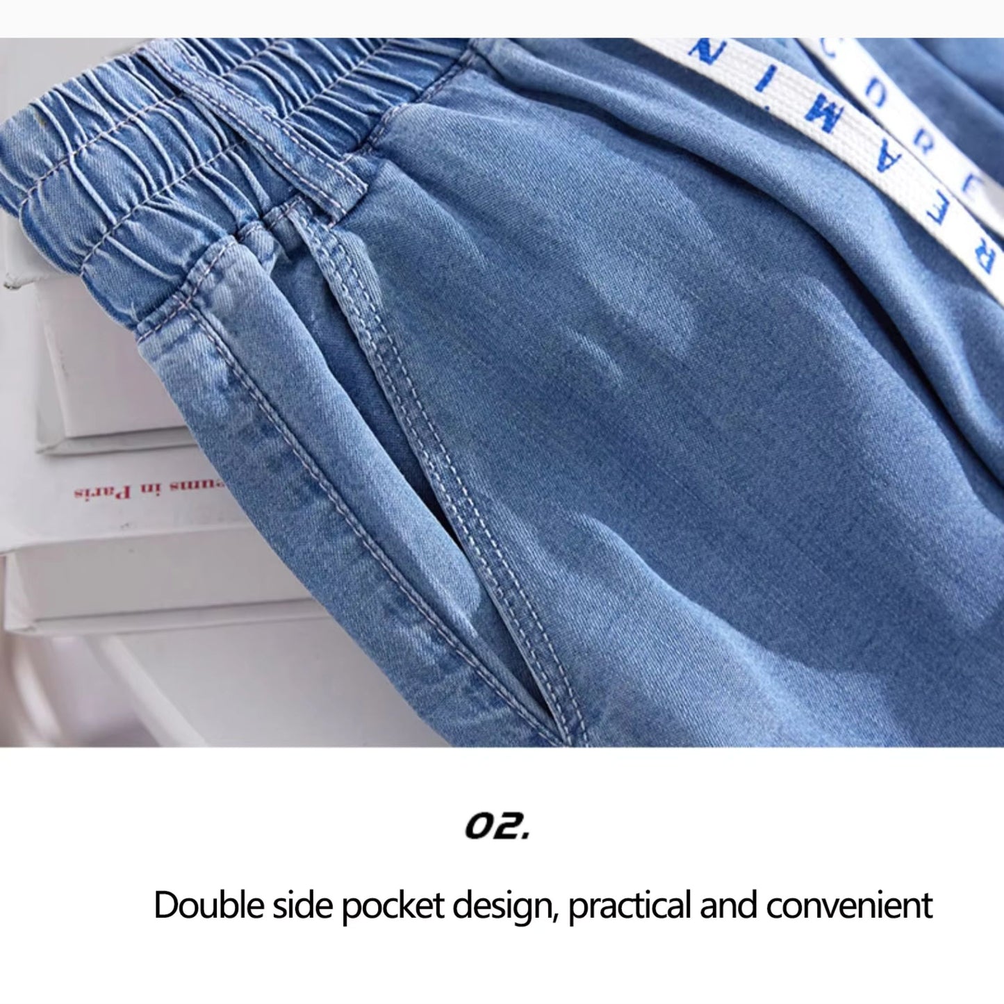 休閒冰絲牛仔褲