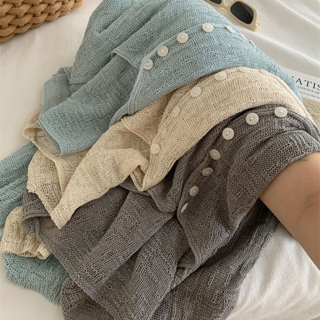 V-Neck Knit Jacket