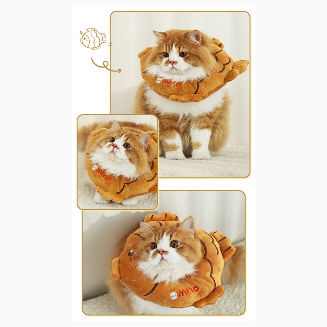 ペット猫用首輪 舐め防止ヘッドウェア