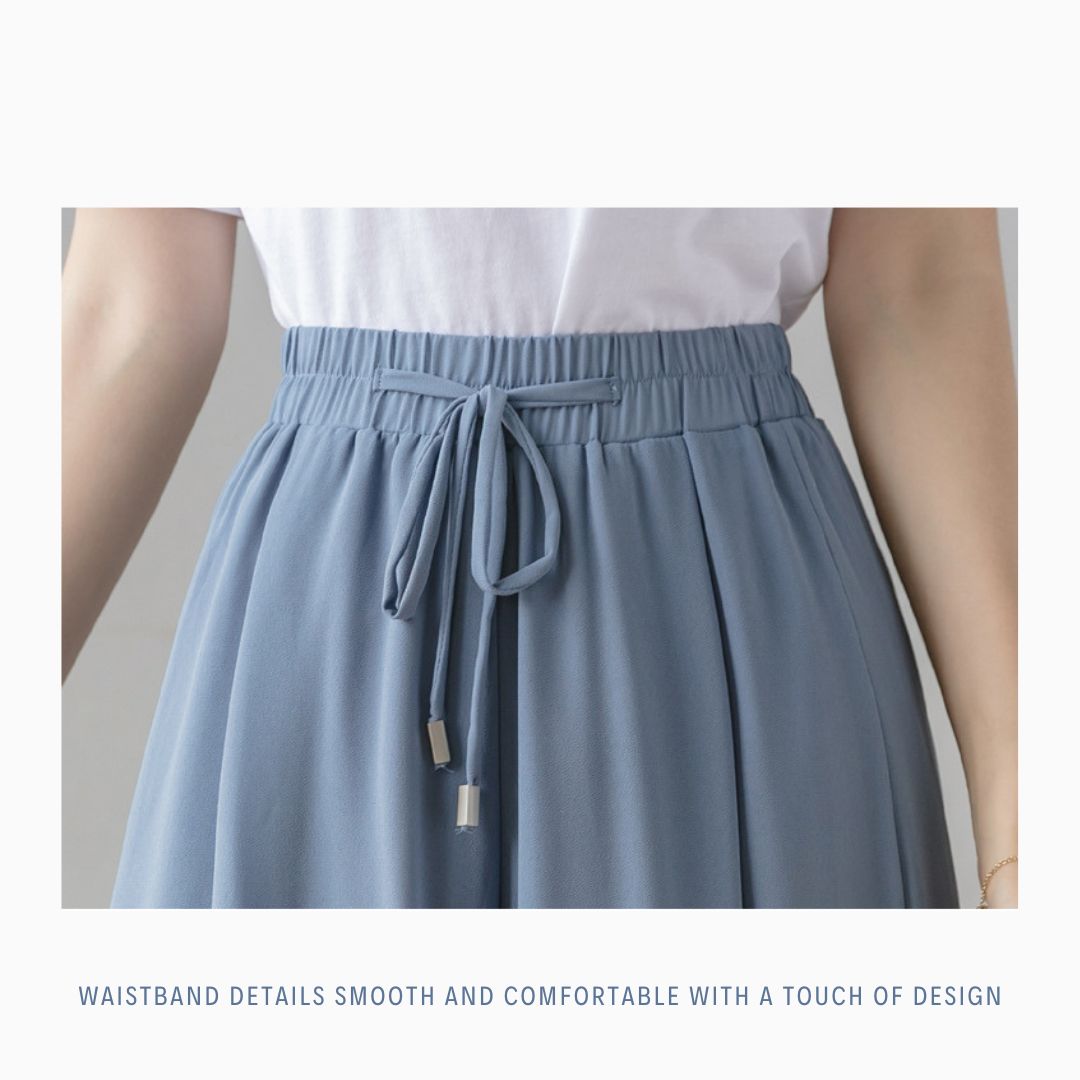 飄逸百褶雪紡褲