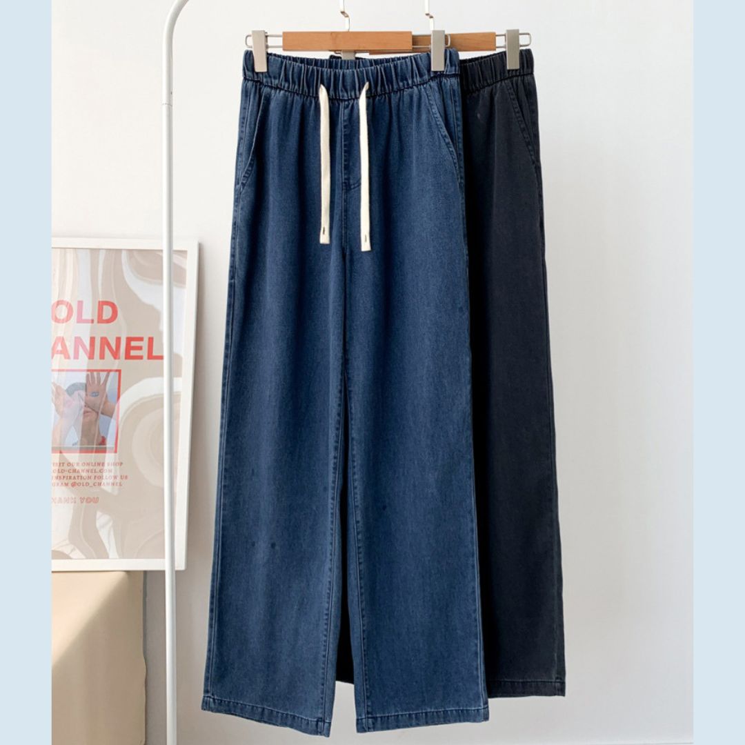 女款闊腿牛仔褲