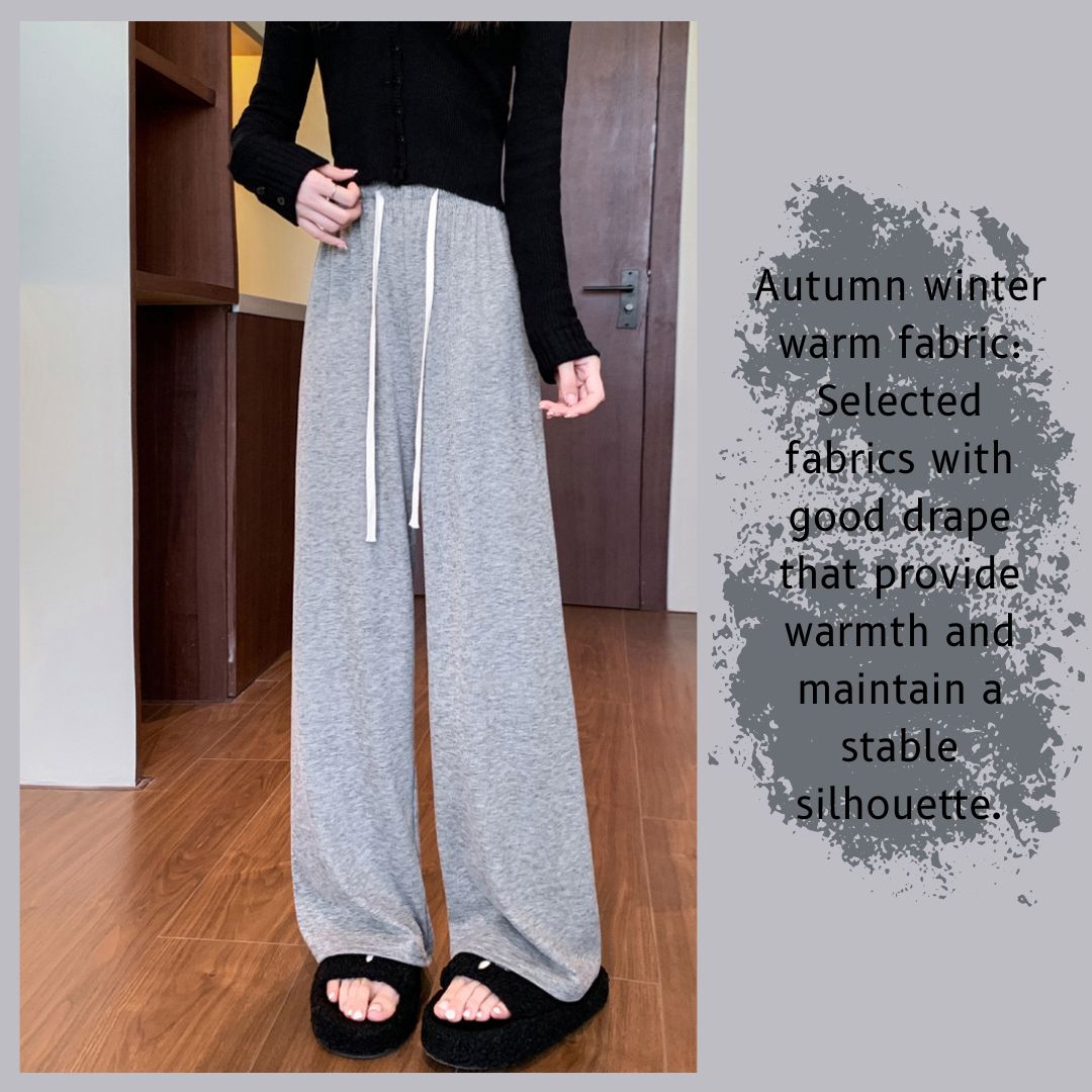 High-Waisted Loose Straight-Leg Casual Pants for Fall