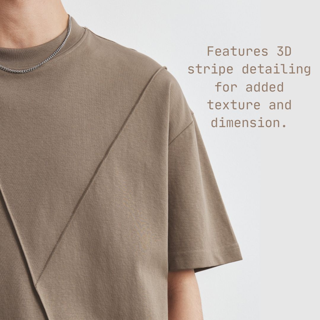 3Dリブデザイン メンズ 半袖Tシャツ