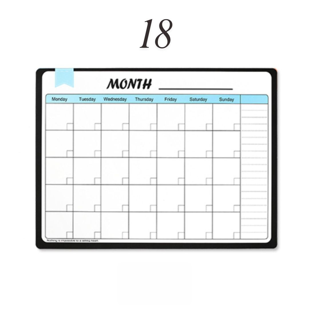 磁性可擦寫月曆板套裝