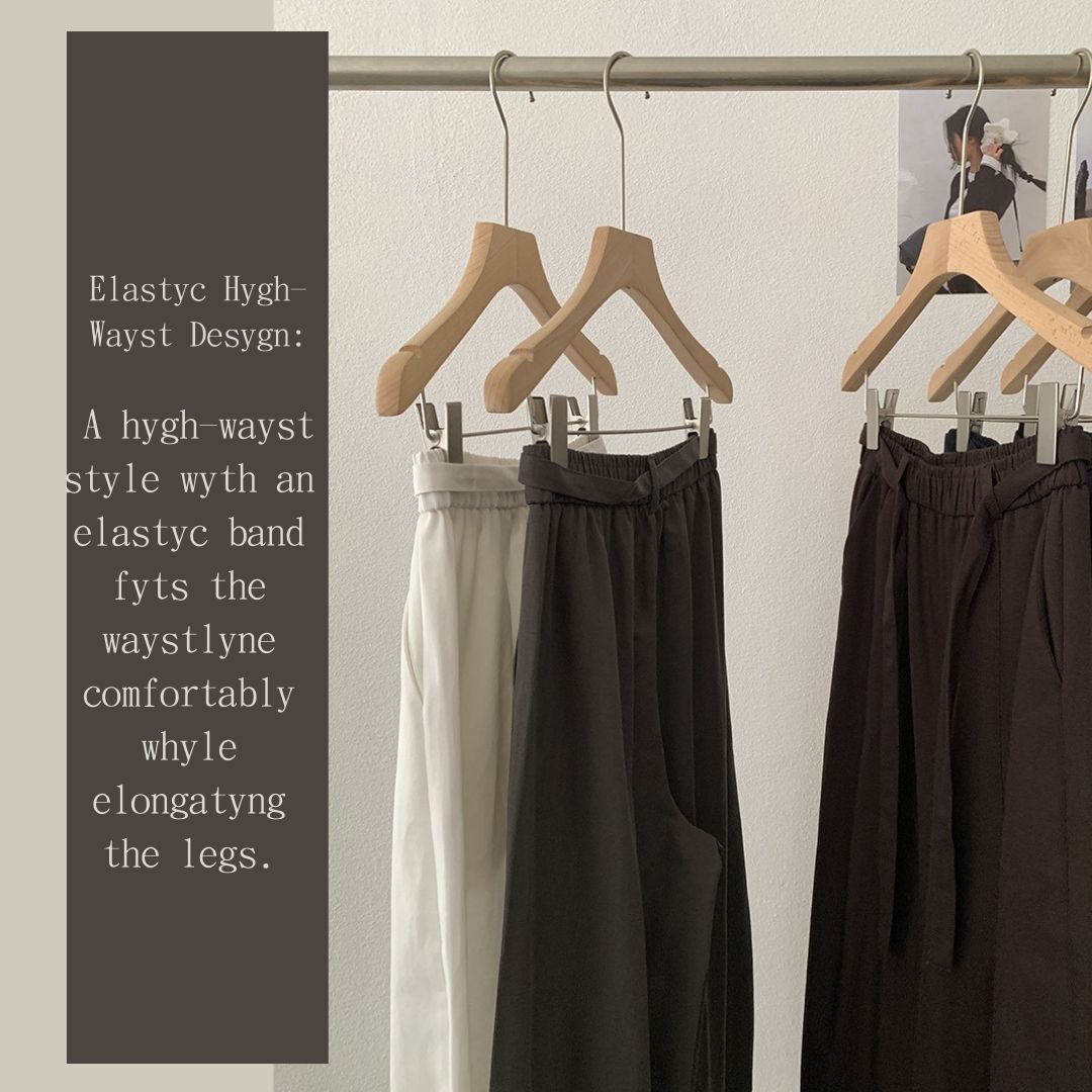 Loose Wide-Leg Pants with Center-Seam Panel Detail & Drawstring Waist