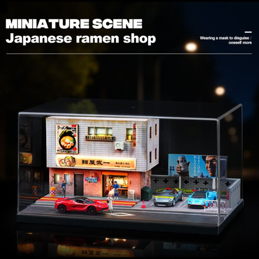 1:64 日本拉麵店燈光場景盒