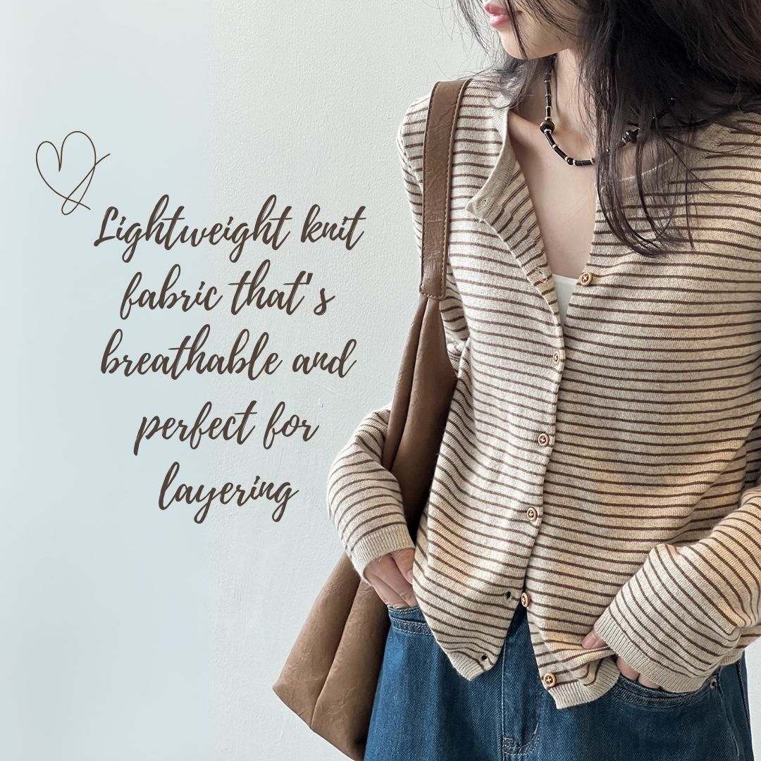 Women's Color-Block Striped Knit Round-Neck Jacket
